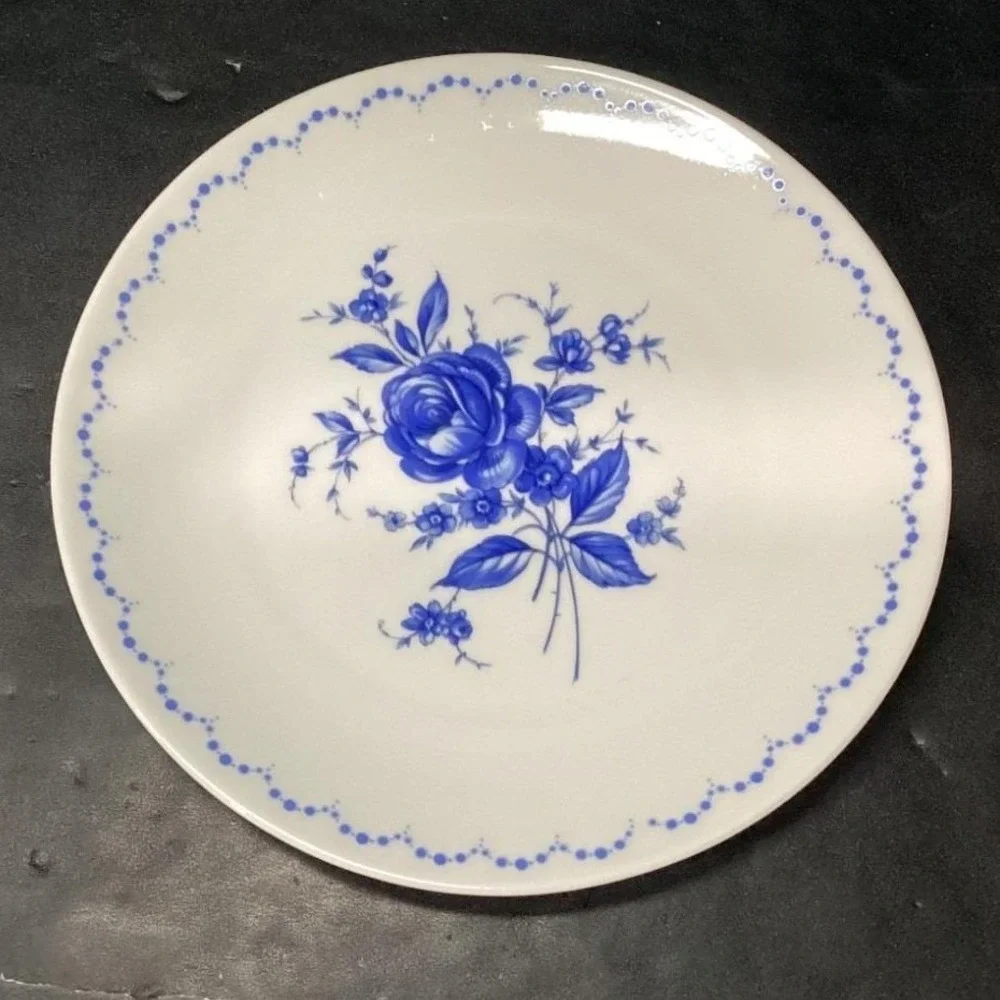 Alboth & Kaiser Bavaria Salad Plates, Set‎ of 4, Vintage Blue Floral Tableware